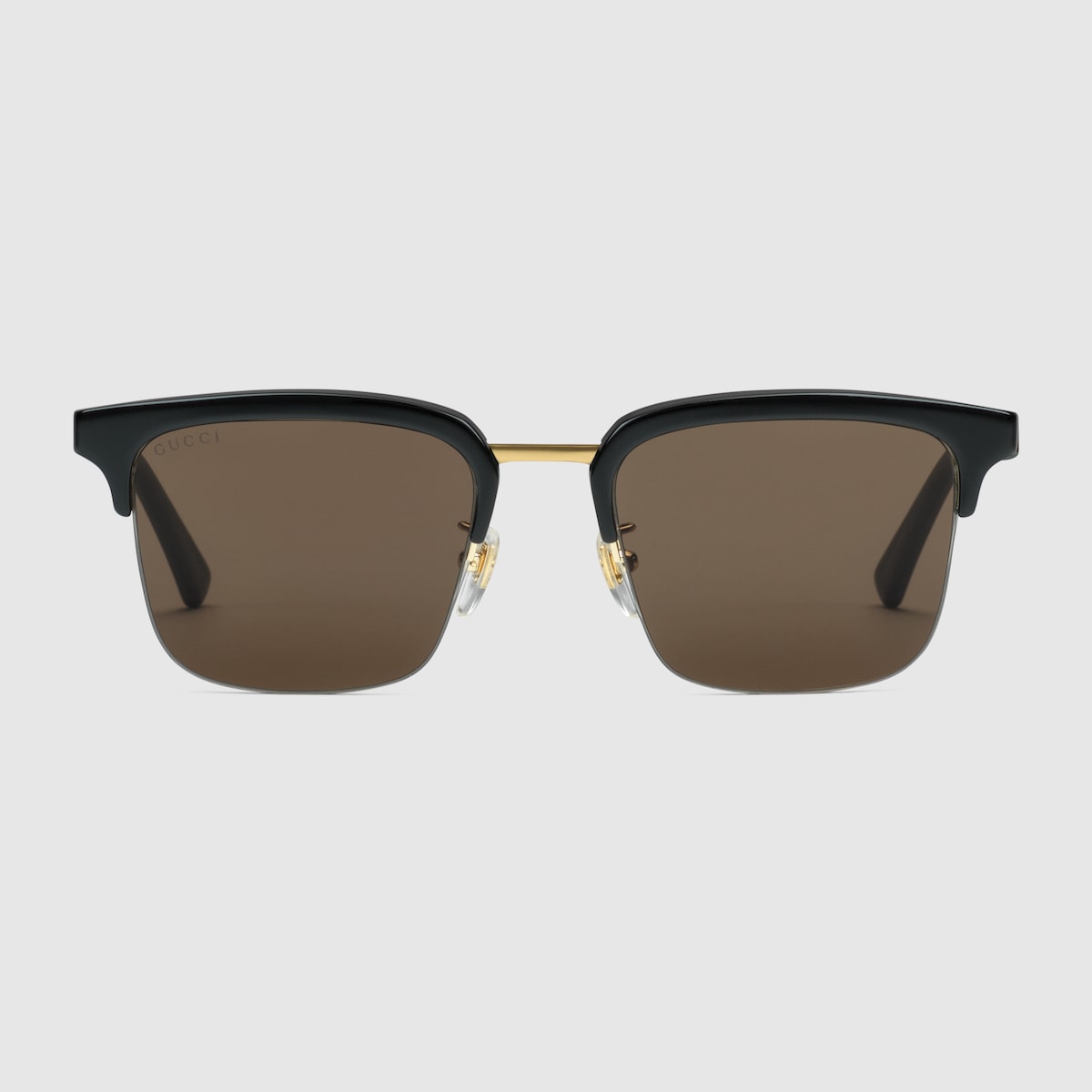 Rectangular frame sunglasses in black acetate | GUCCI® SI
