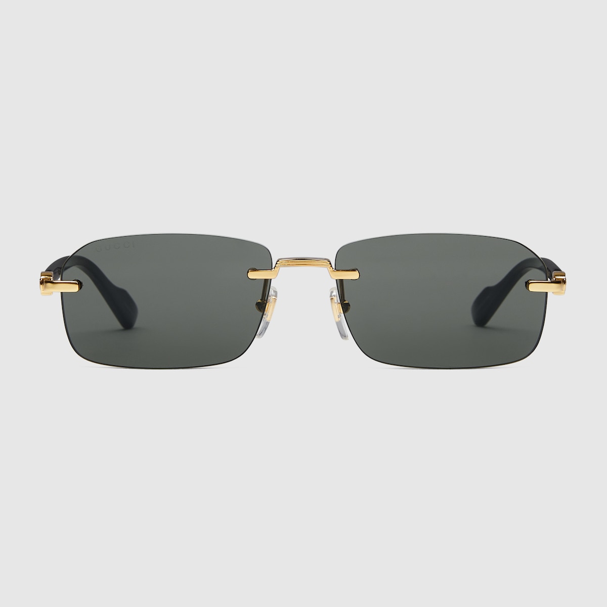 Rectangular frame sunglasses in gold-toned metal | GUCCI® US