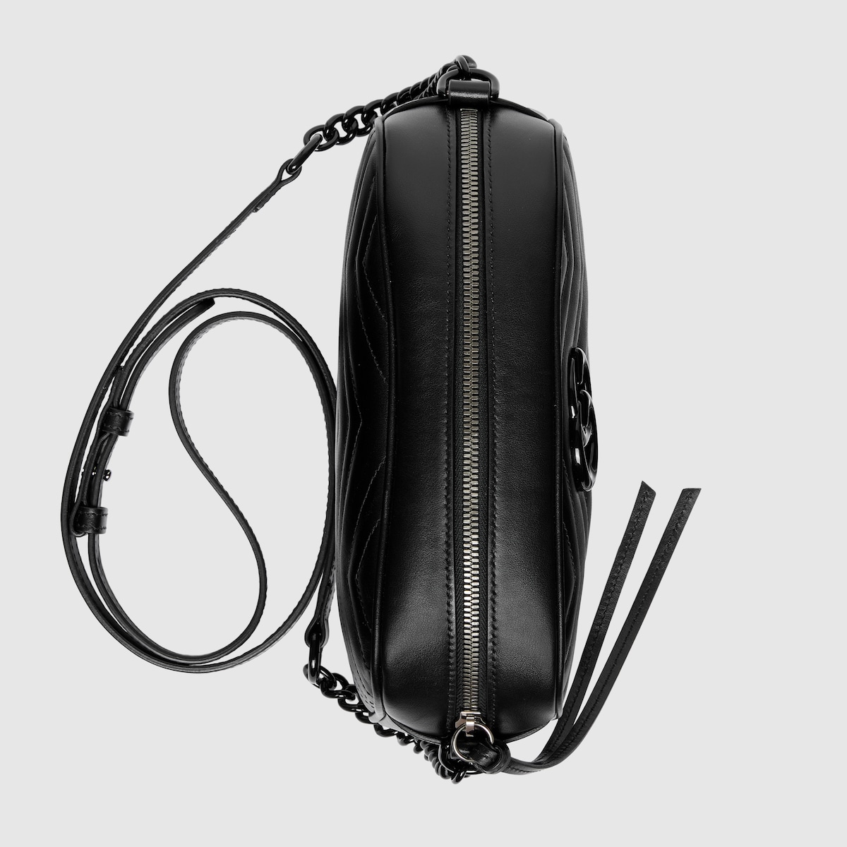 GUCCI ブラック ショルダーバッグ GUCCI ブラックキャンバスショルダーバッグ