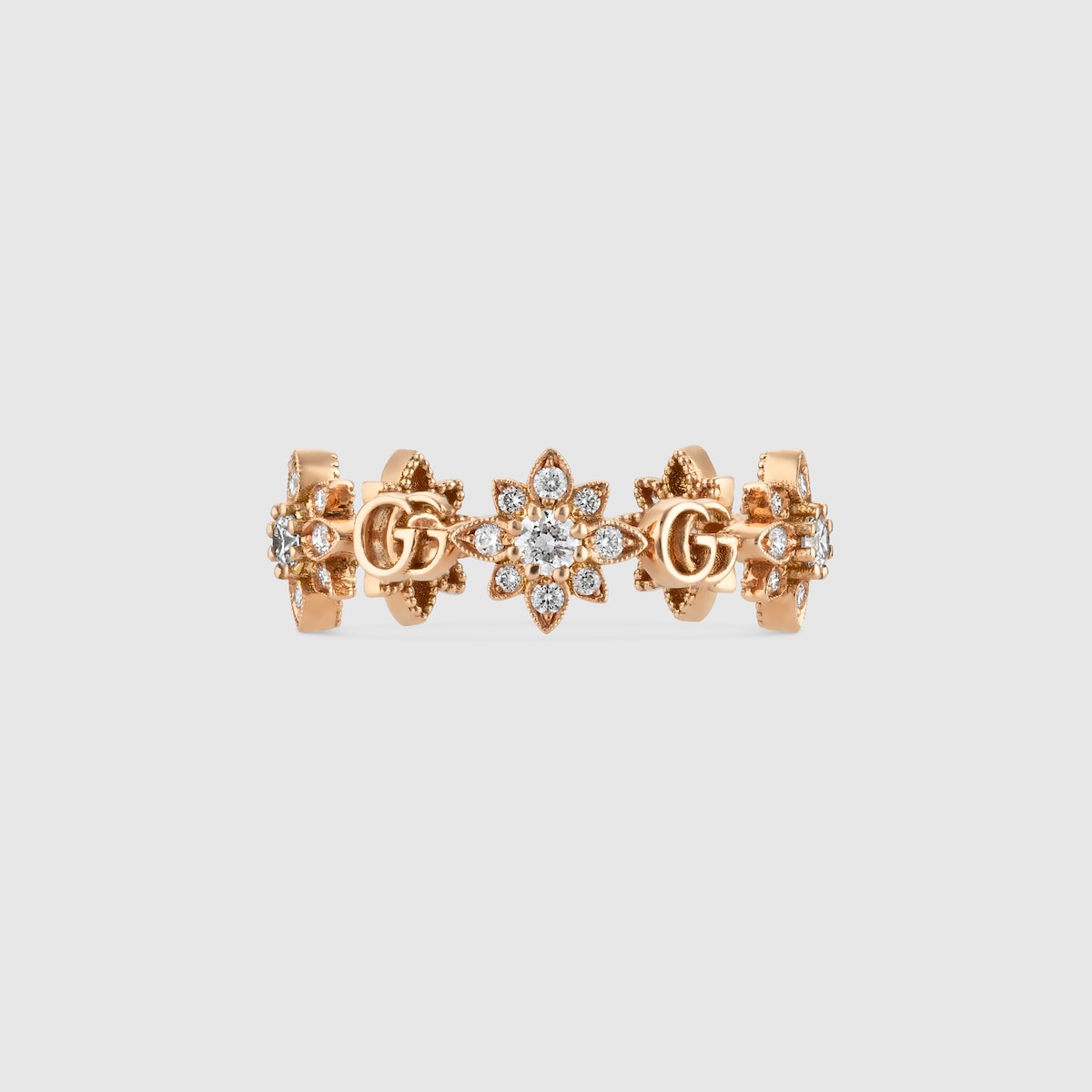 Flora 18k diamond ring in 18k rose gold GUCCI Australia