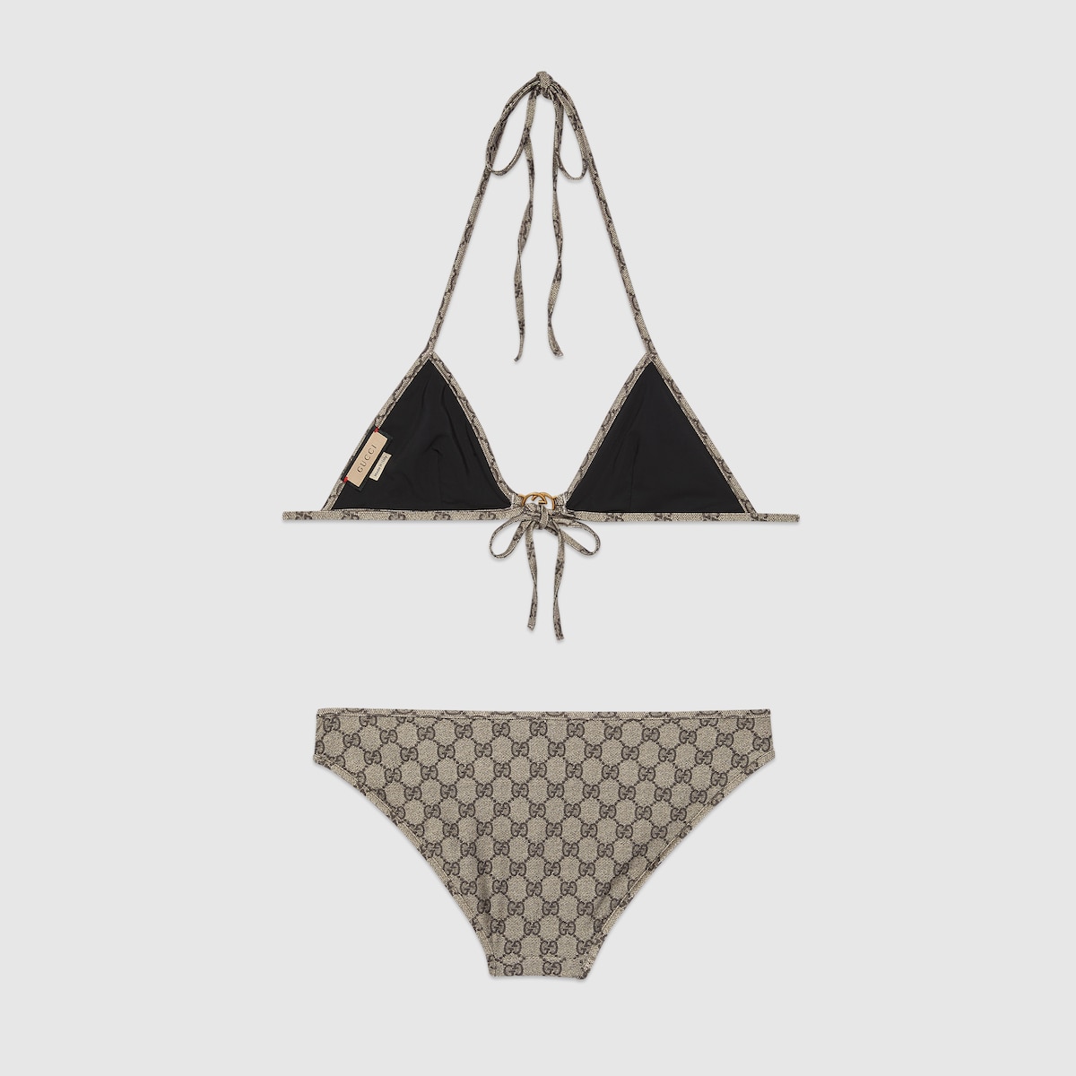 GG stretch jersey bikini in beige and ebony | GUCCI® US
