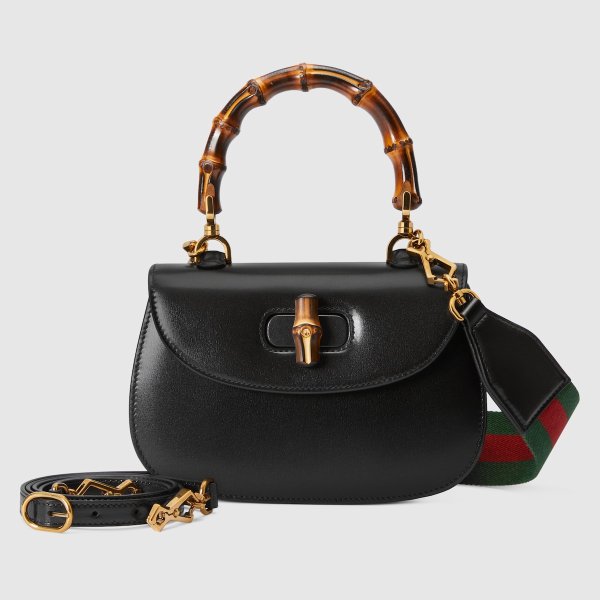 GUCCI ブラックレザー ハンドバッグ Gucci Bamboo 1947 small bag in black leather | GUCCI® US