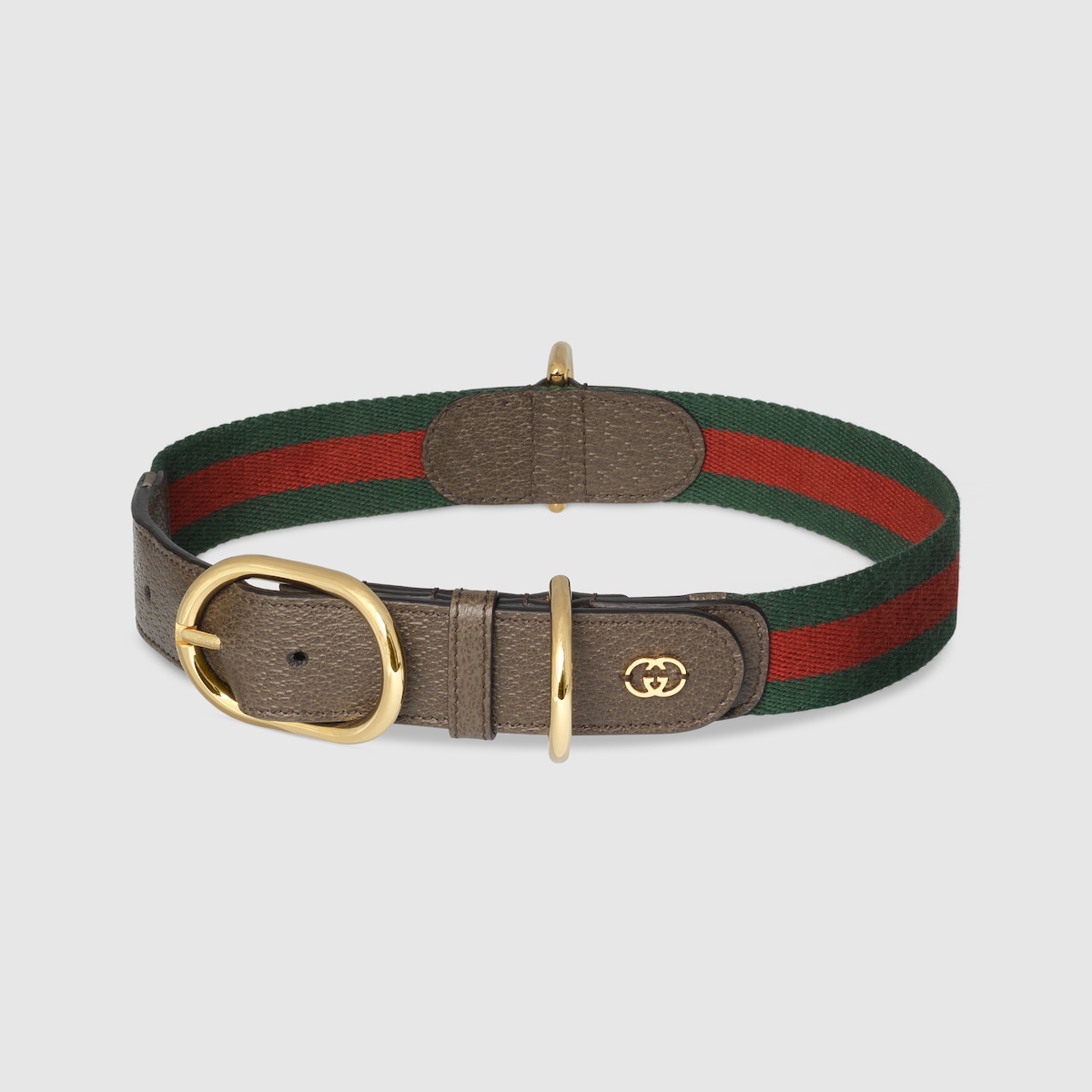 Large/extra-large pet collar in green and red fabric | GUCCI® US