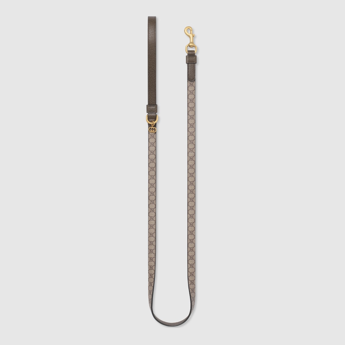 Extra-small pet leash in beige and ebony GG Supreme | GUCCI® US