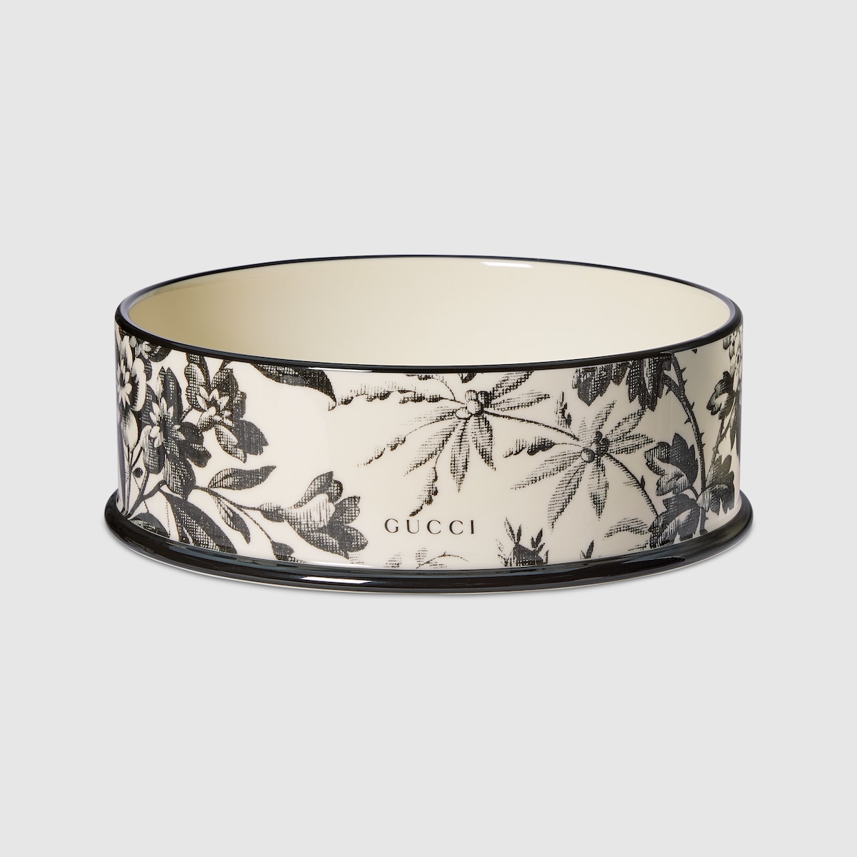 新品未使用！GUCCI ペット用陶器ボウル ジノリ Large Herbarium print pet bowl in black and beige porcelain