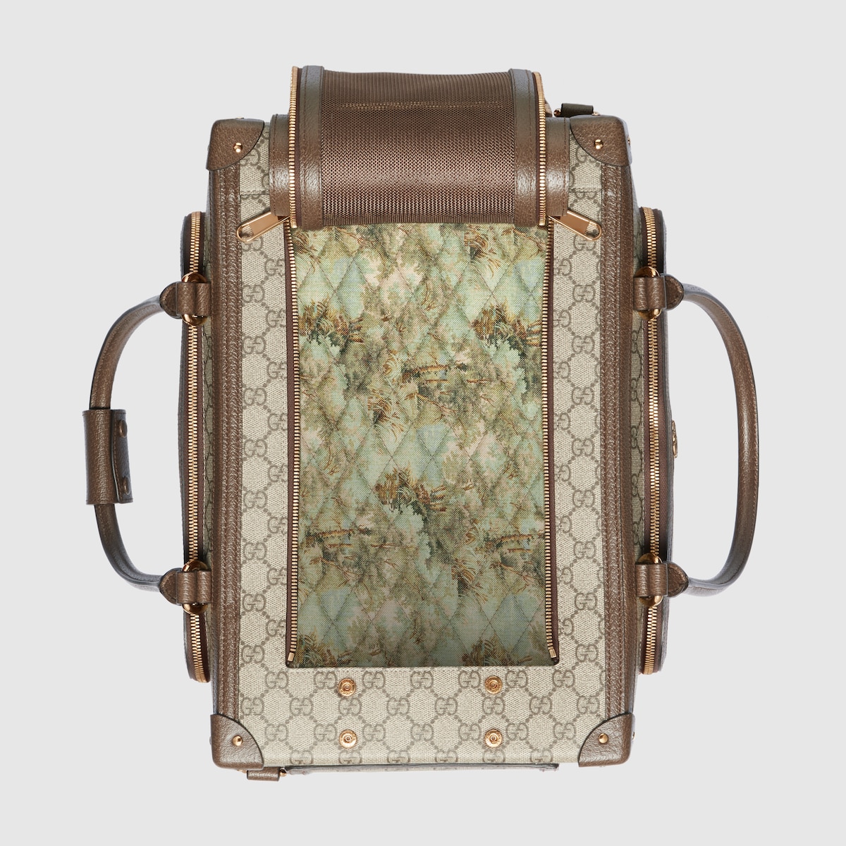 Small GG pet carrier with  in beige and ebony Supreme GUCCI® Canada