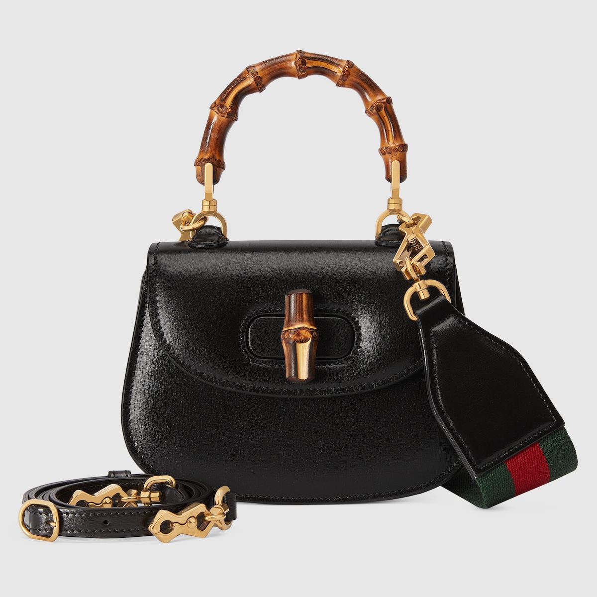 Gucci Bamboo 1947 mini bag in black leather | GUCCI® MX