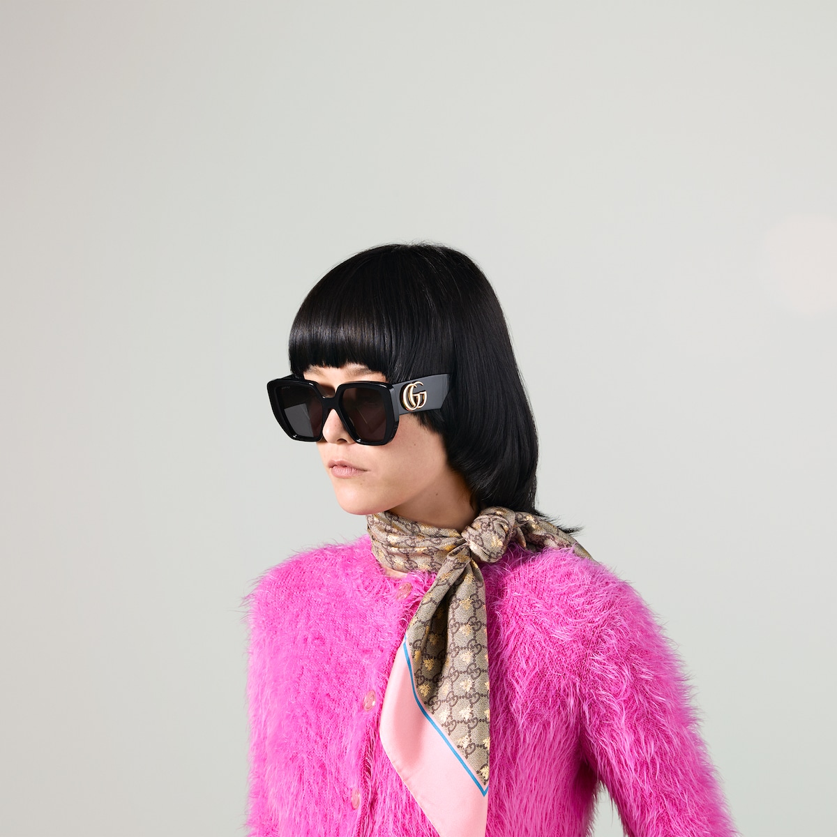 サングラス Gucci Rectangular Sunglasses In Acetate Gucci Rectangular Acetate Sunglasses (Black/Grey) – CNCPTS