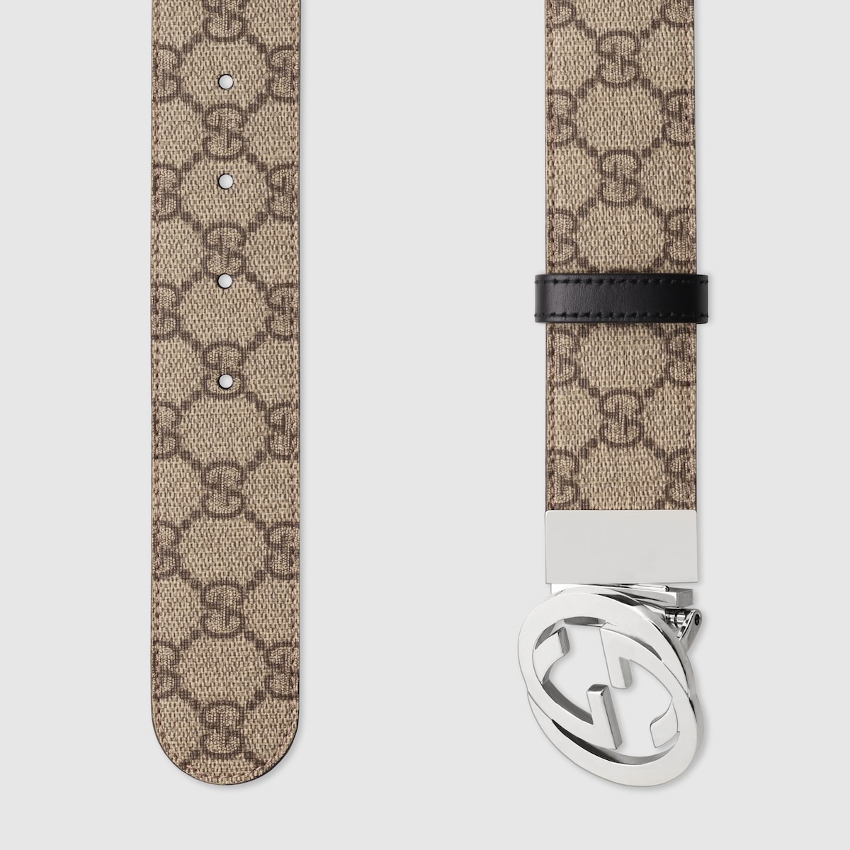 GUCCI リバーシブルベルト リバーシブル ベルト（スクエアG バックル） ・ブラック