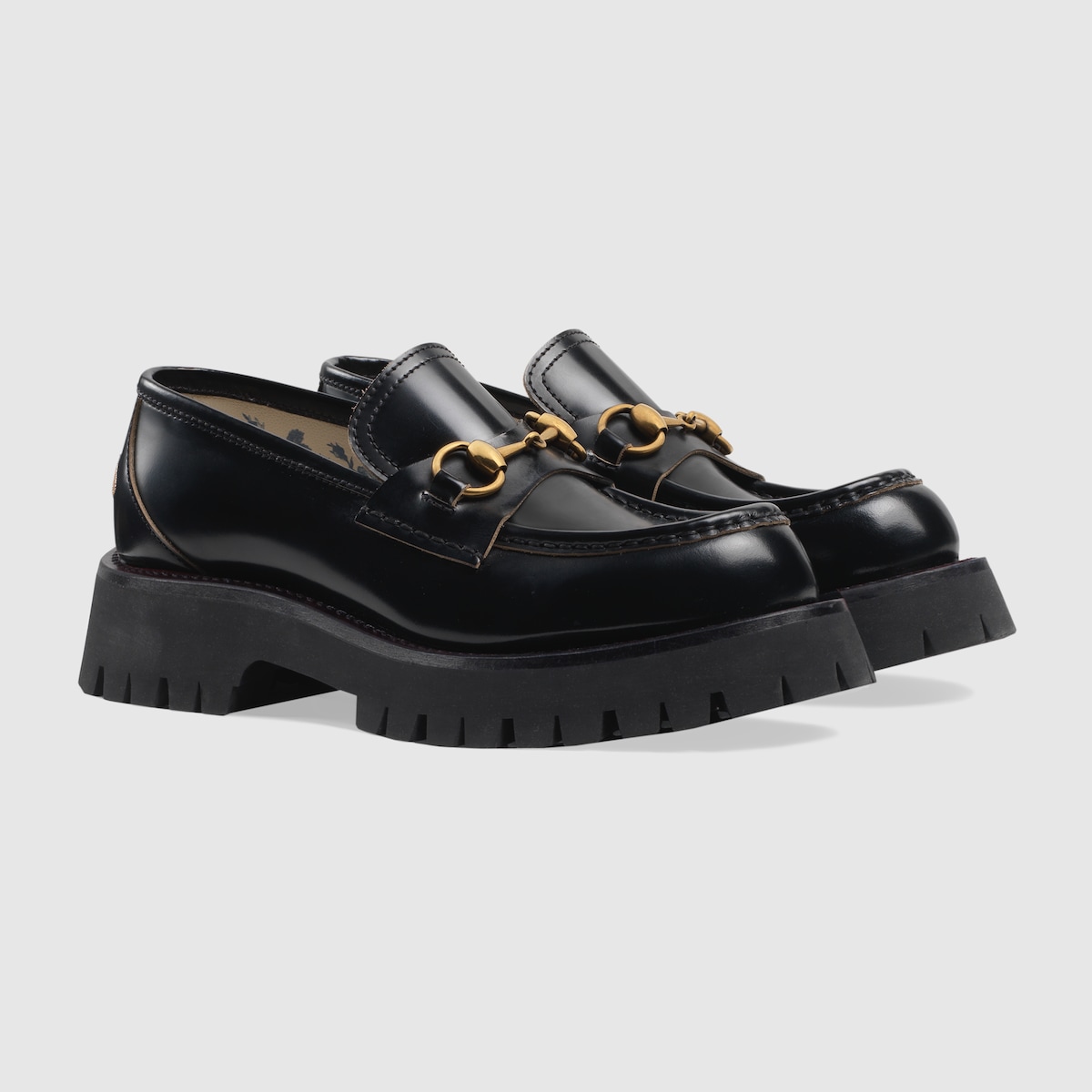 Gucci black leather bee loafers hotsell