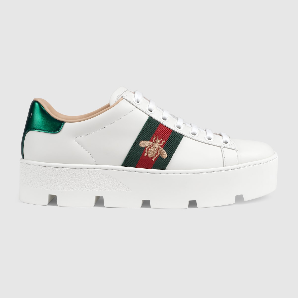 GUCCI Women s Ace Platform Sneaker White Leather