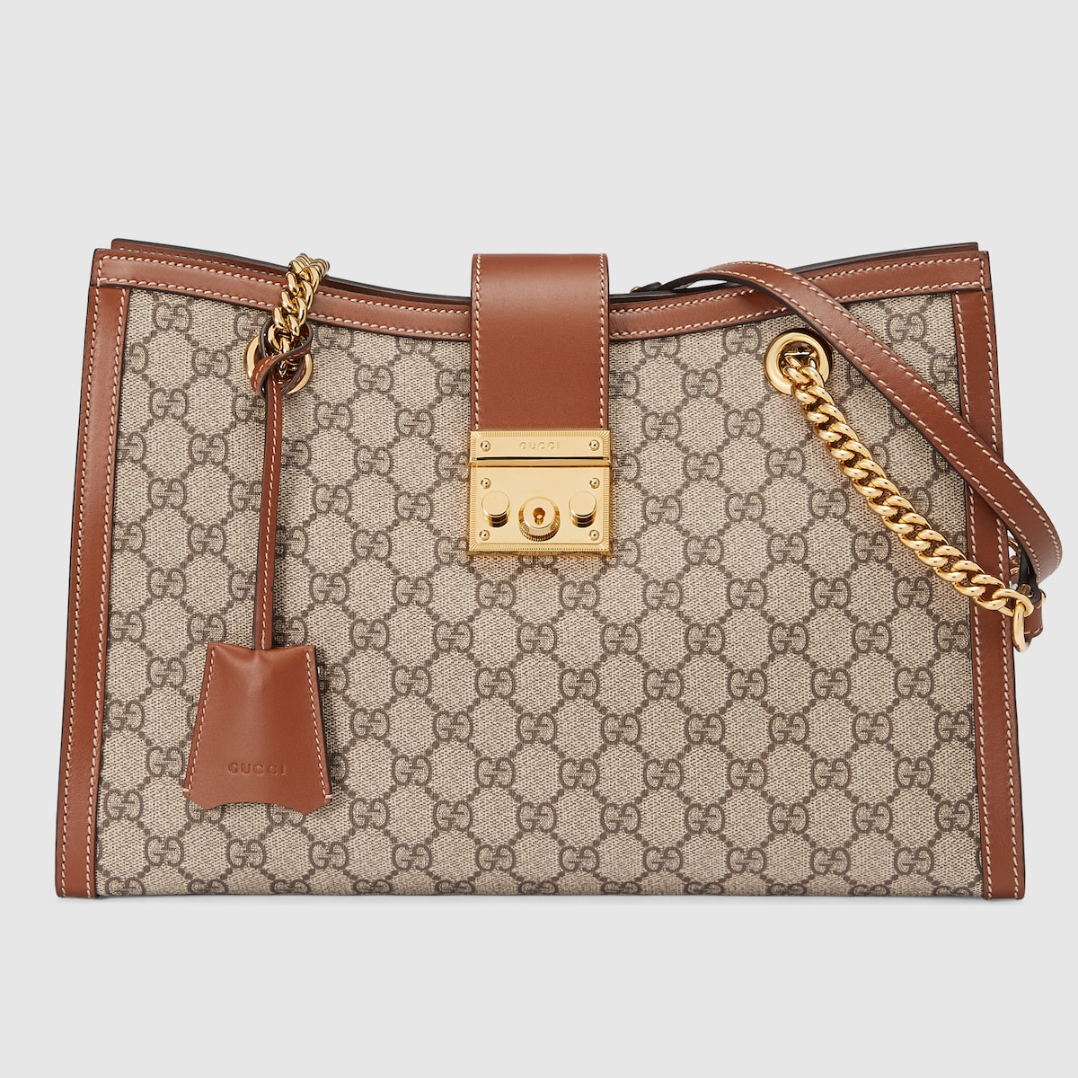 【関税負担】 GUCCI PADLOCK SHOULDER BAG Padlock small shoulder bag in beige and ebony GG Supreme