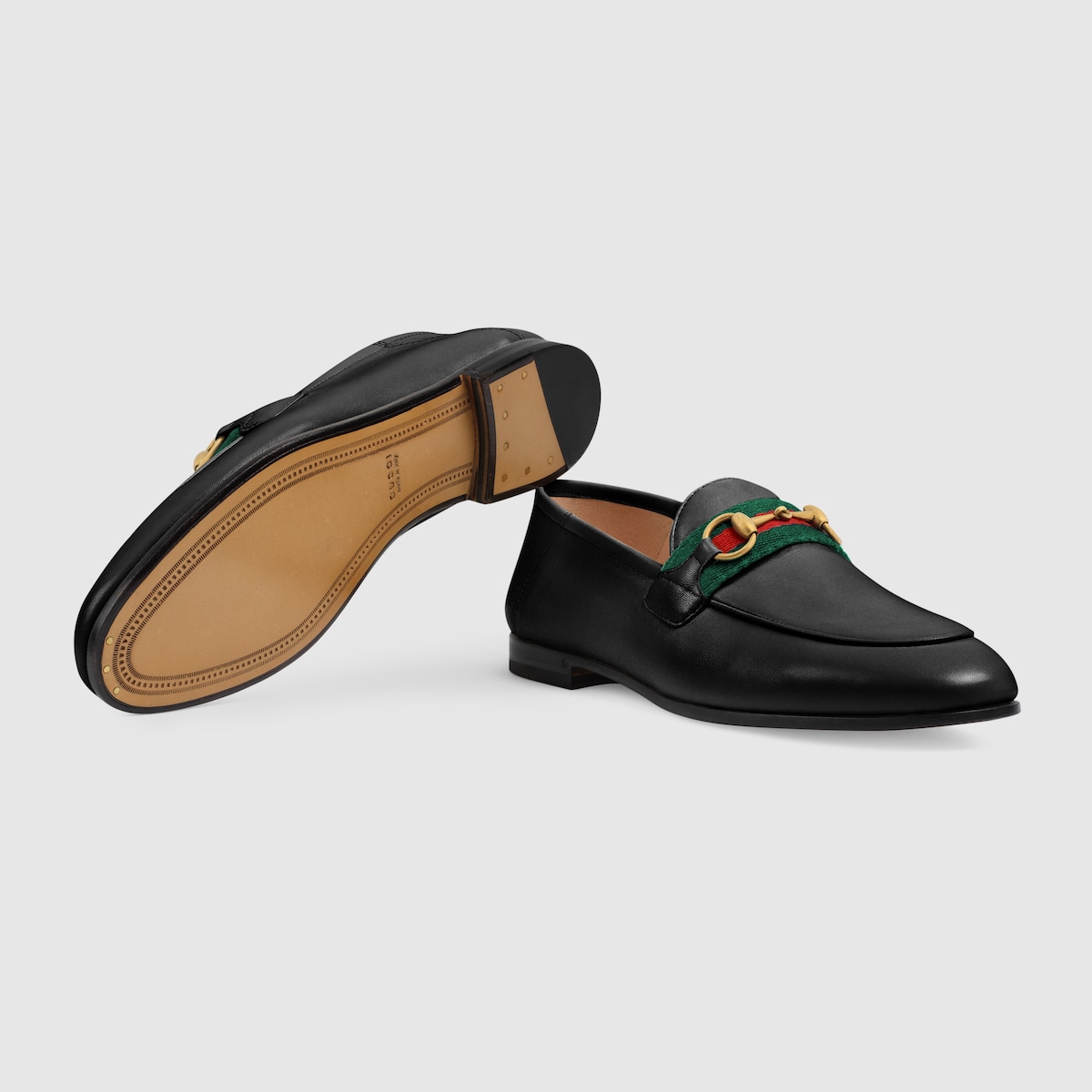 Women's Loafer With Web In Black Leather | GUCCI® UK