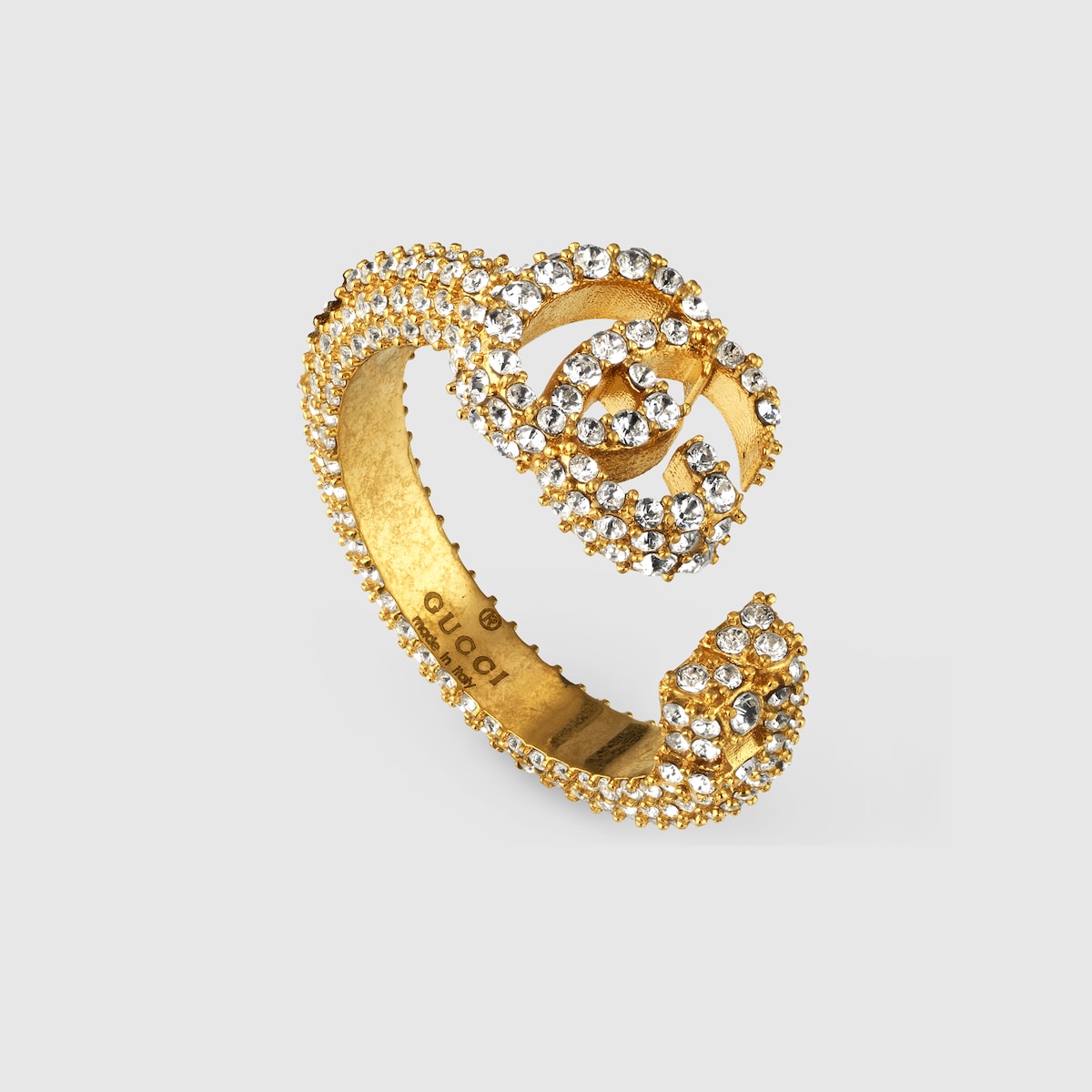 [GUCCI]*Double G*ダブルG KEY リング Double G key ring with crystals in gold finish | GUCCI® US