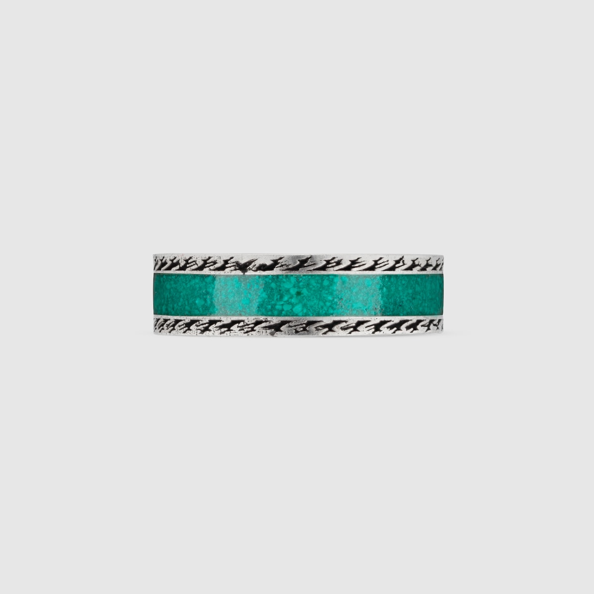 Gucci Interlocking ring in turquoise enamel and silver | GUCCI 