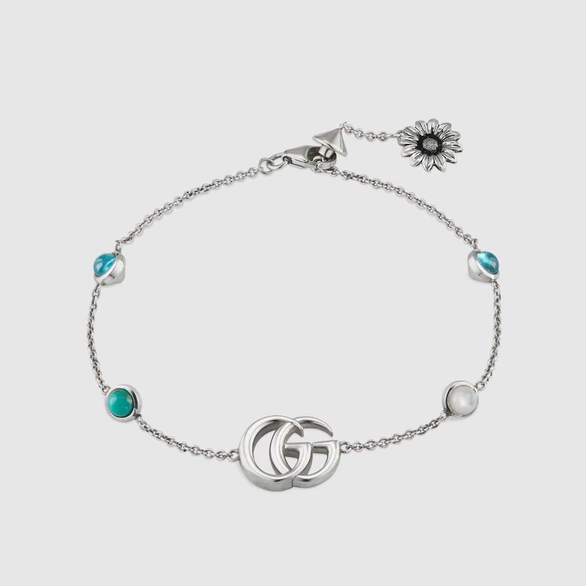 925 Sterling Silver Double G Flower Chain Bracelet | GUCCI® US