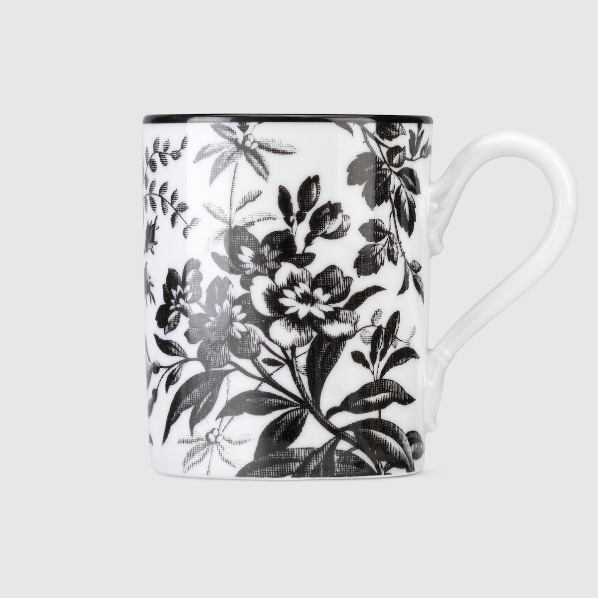 Herbarium mug in black and white porcelain - thumbnail 3