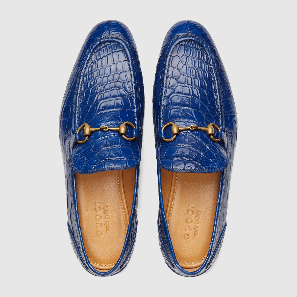 Men s Gucci Jordaan loafer in bright blue crocodile GUCCI US
