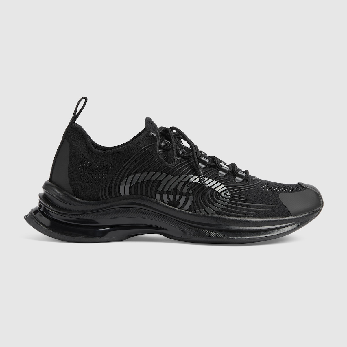 Men's Gucci Run trainer in black fabric | GUCCI® SG