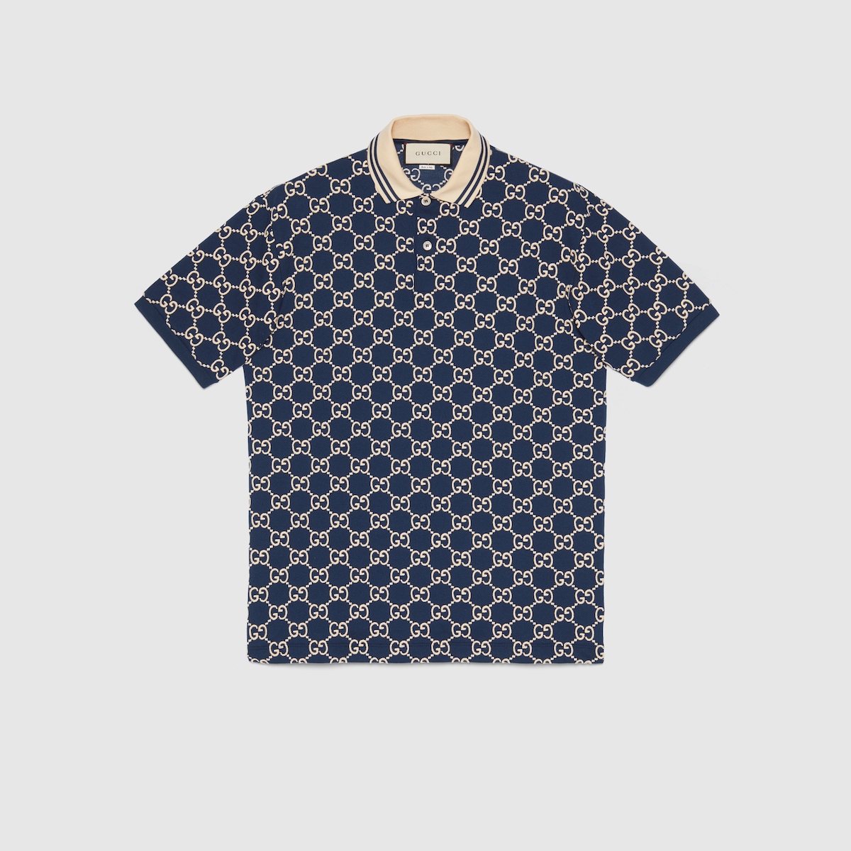 【関税&送料込】Gucci Gucci Cotton Polo Gucci GG stretch cotton polo in dark blue cotton piquet | GUCCI® US