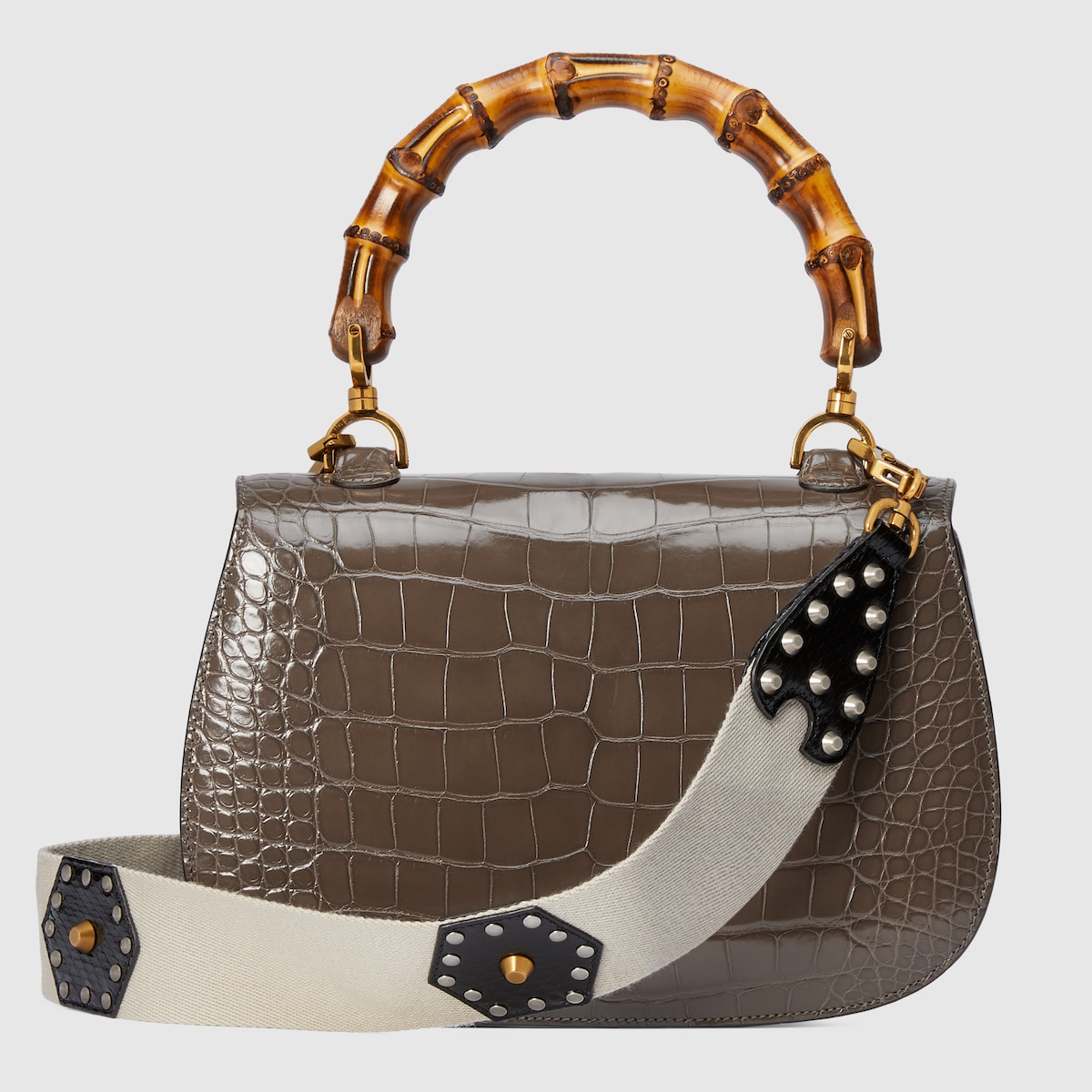 Gucci crocodile tote best sale bag with bamboo handle