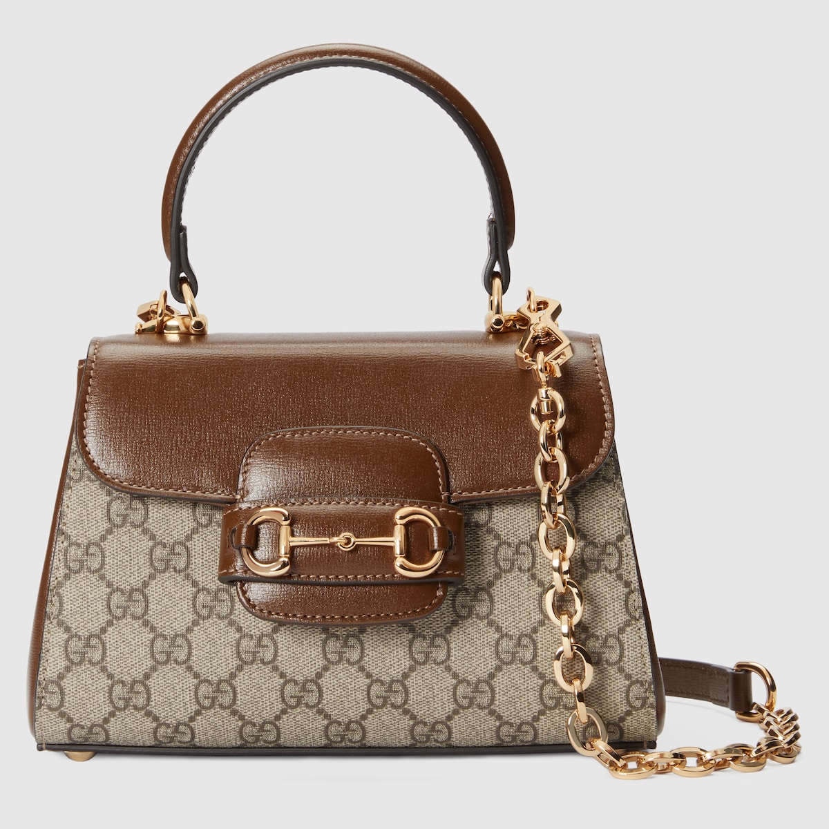 Gucci Horsebit 1955 mini top handle bag in light brown