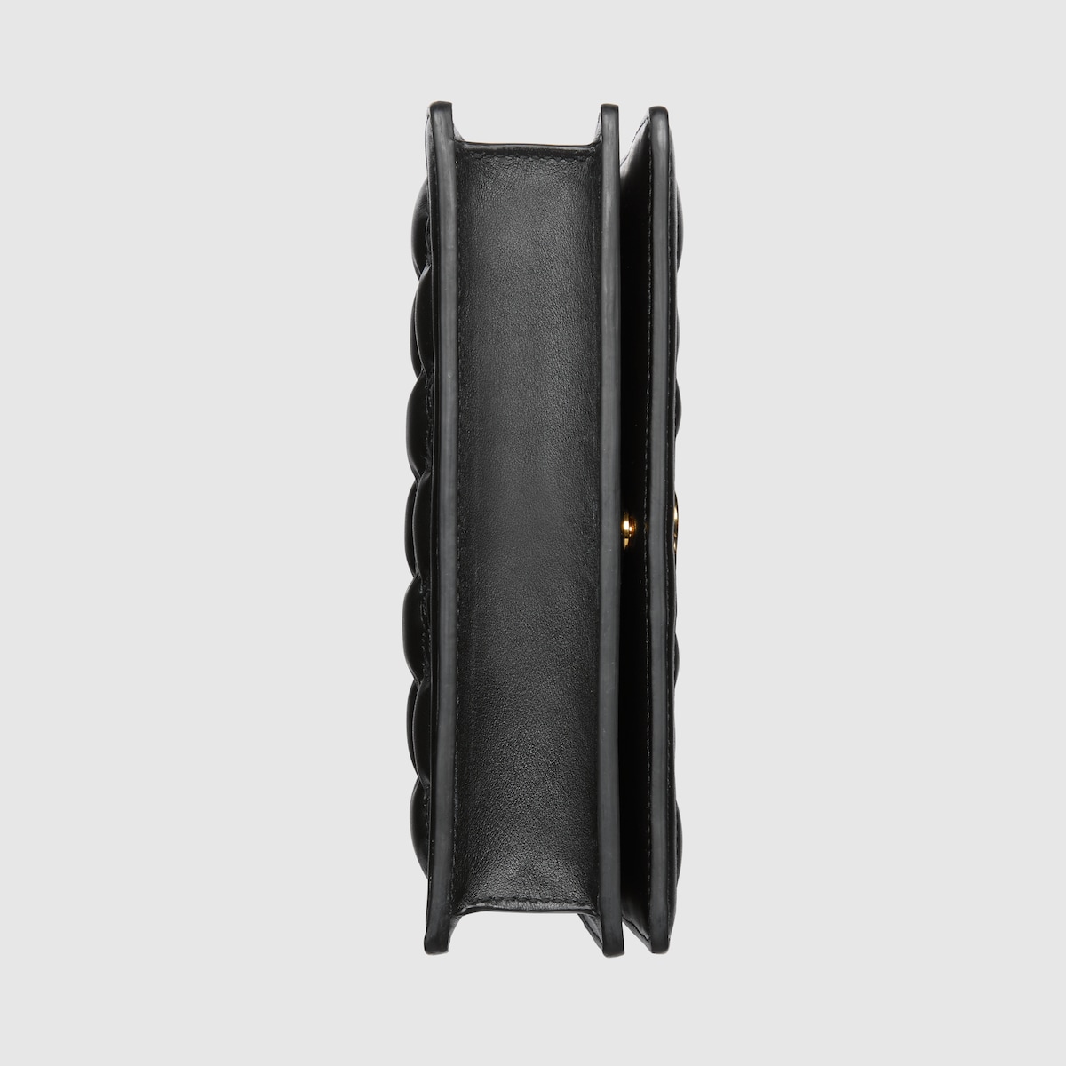 GG Ketten-Brieftasche aus Matelassé-Leder in schwarzes Leder 
