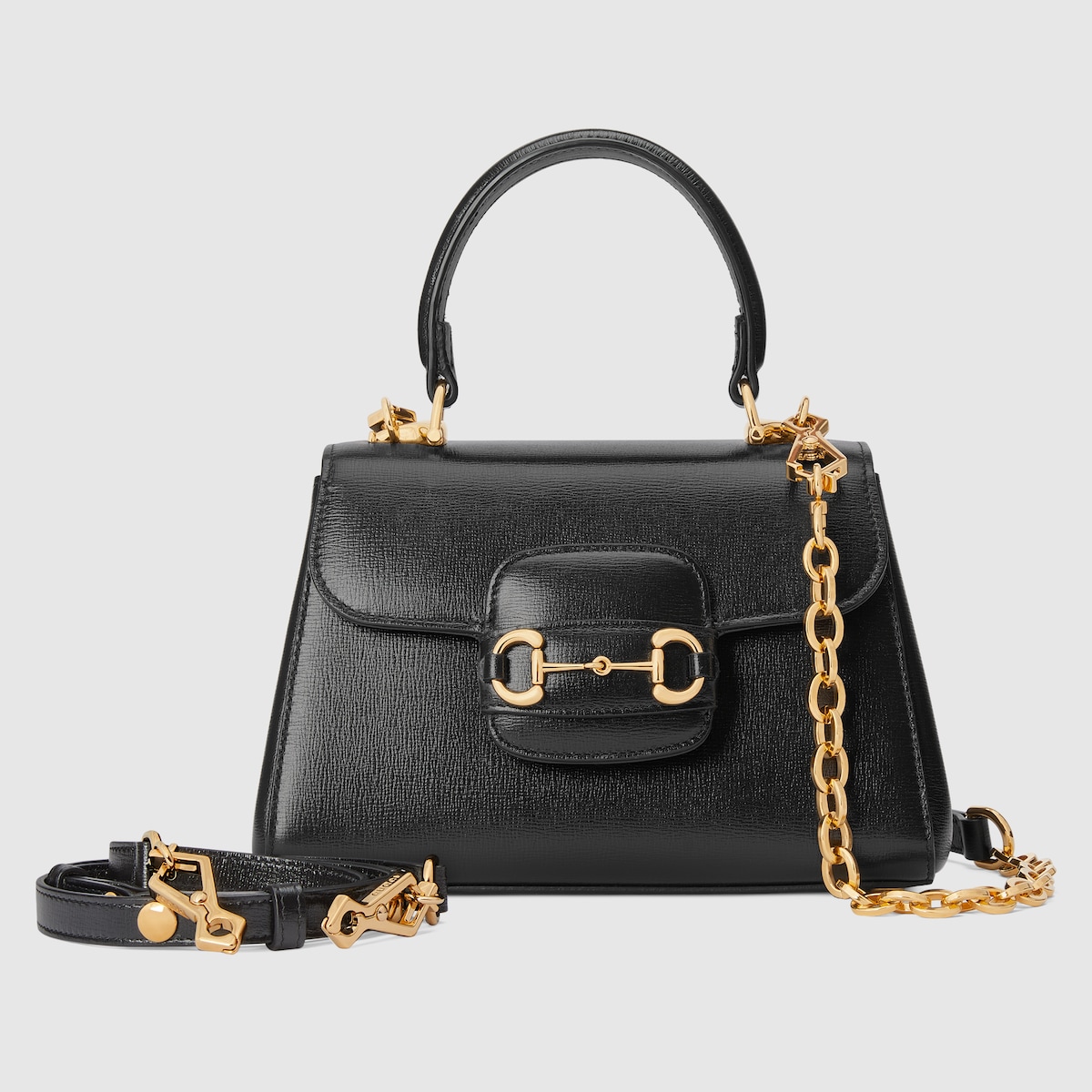 Gucci Horsebit 1955 mini top handle bag in black leather | GUCCI® US