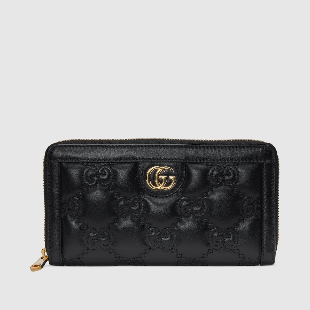 GG Matelass zip-around wallet in black leather | GUCCI SE