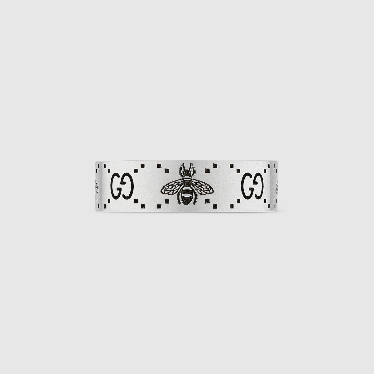 GG and bee engraved ring in 925 sterling silver | GUCCI® US