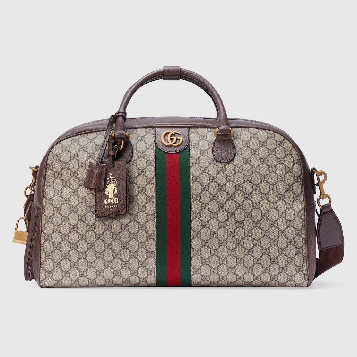 กระเป๋าดัฟเฟิล Gucci Savoy large top handle duffle bag inSupreme สีเบจ