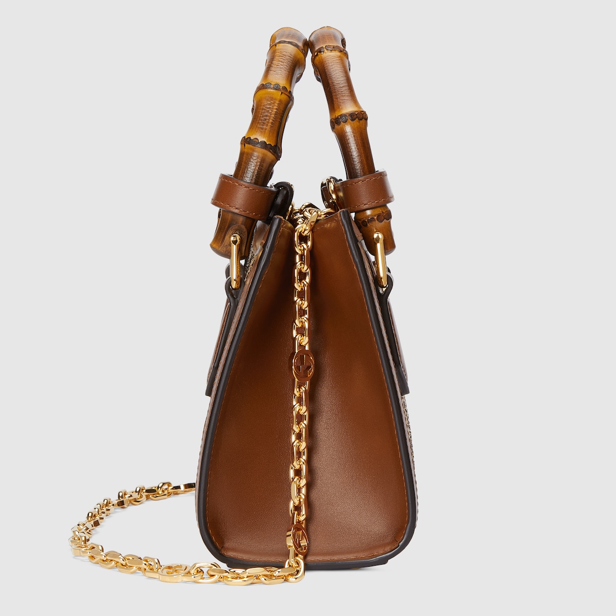 Gucci Diana crystals small tote bag in camel and dark brown Gucci Diana crystals small tote bag in camel and dark brown