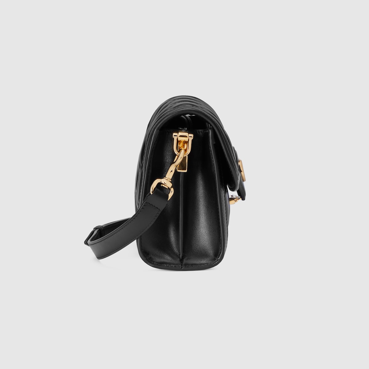 Kleine GG Matelassé Schultertasche in schwarzes Leder | GUCCI® DE 