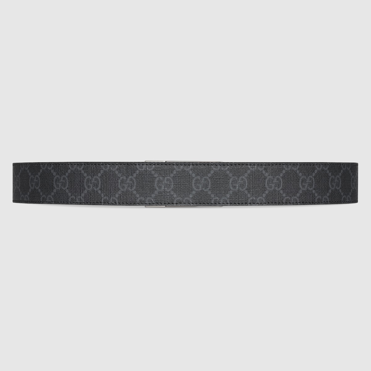 GG belt with rectangular buckle in black GG Supreme - thumbnail 3