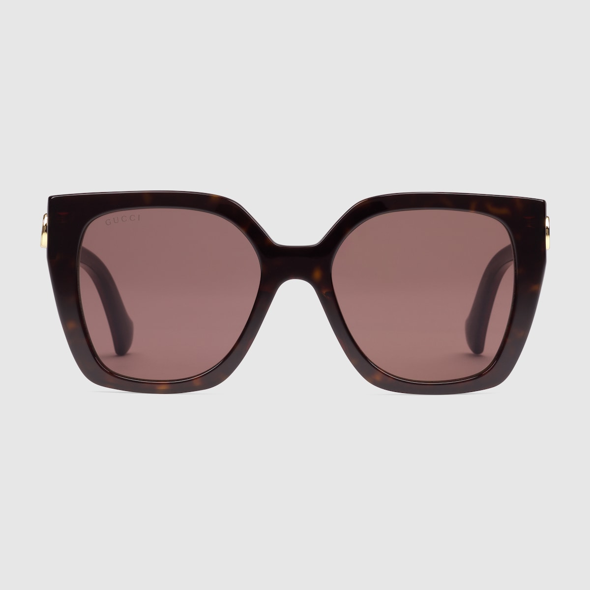 Gafas de sol cuadradas en acetato marron oscuro GUCCI ES