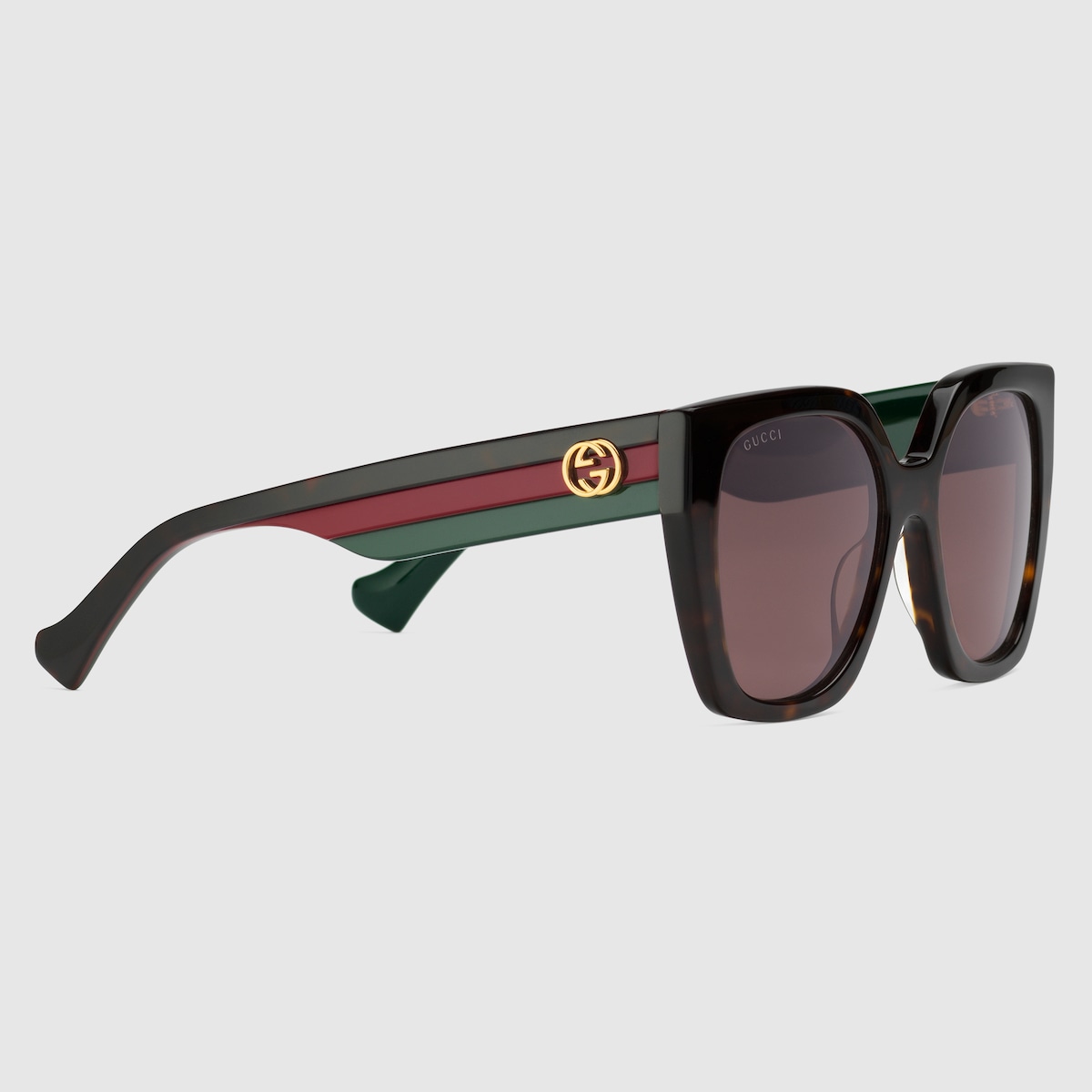 Gafas de sol cuadradas en acetato marron oscuro GUCCI ES