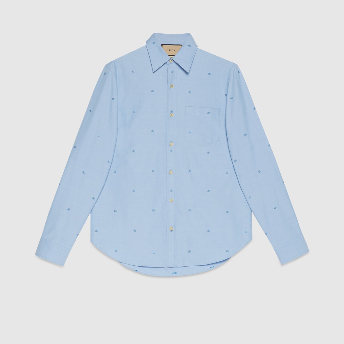 GG Oxford cotton shirt in blue | GUCCI® MX