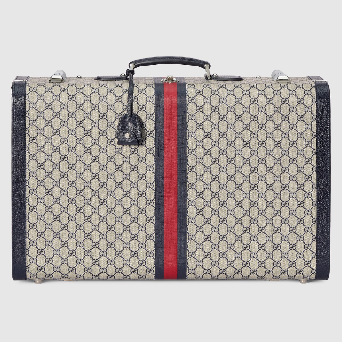 Gucci Savoy〕ラージ スーツケース ・ベージュ＆ブルー GGスプリーム