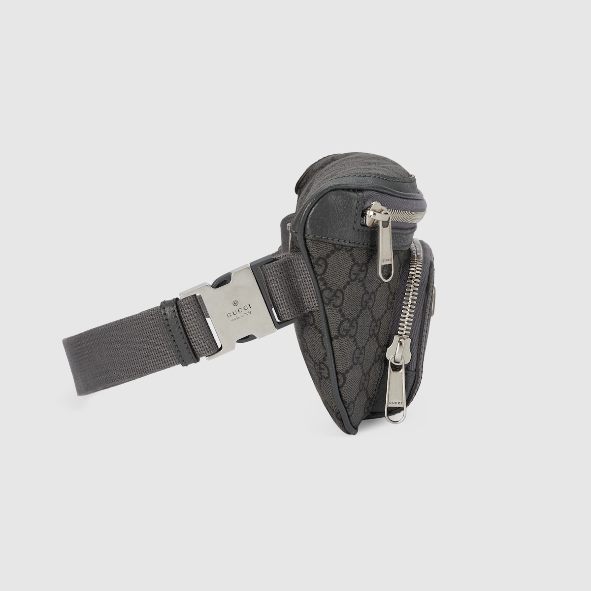 Ophidia medium belt bag in grey and black Supreme | GUCCI® US