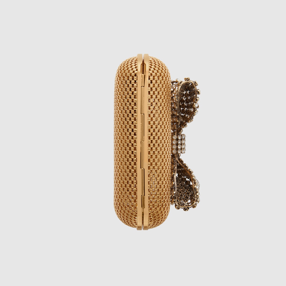 Handtasche aus Metall mit Kristallschleife in goldfarben | GUCCI® DE