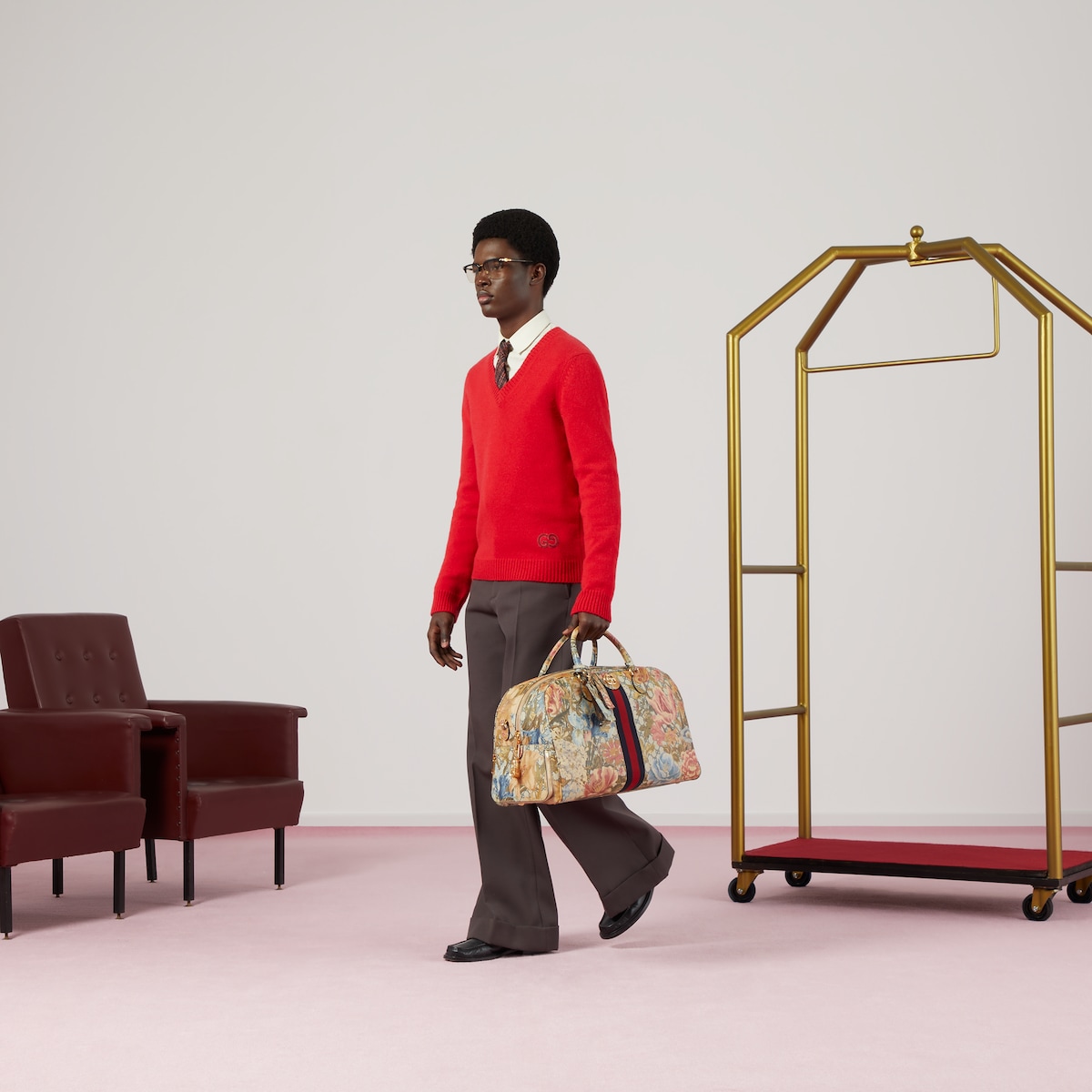 Gucci floral duffle new arrivals bag