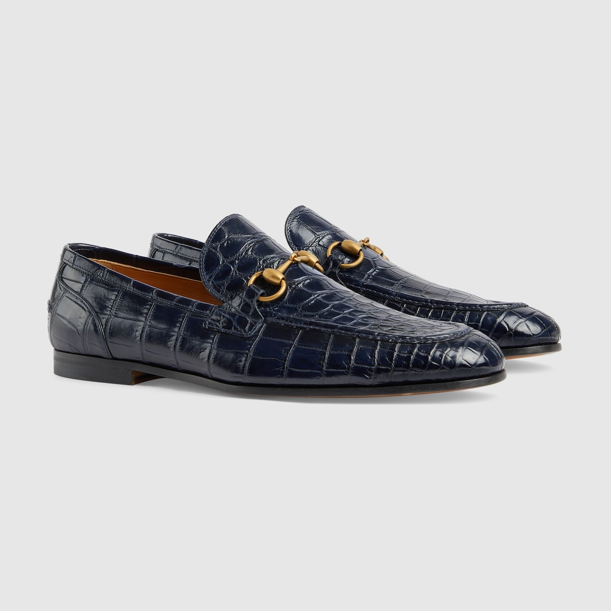 Men s Gucci Jordaan crocodile loafer in blue GUCCI US