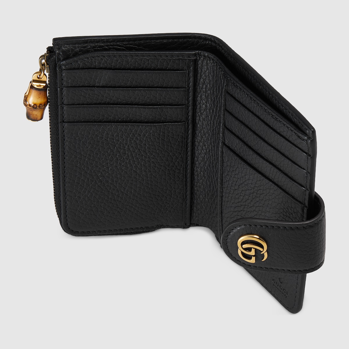 GUCCI グッチ　バンブー　財布 グッチ バンブー付き ダブルG ミディアム ウォレットブラック