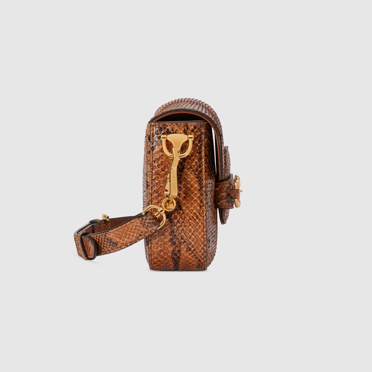 Gucci Horsebit 1955 mini python bag in brown GUCCI US