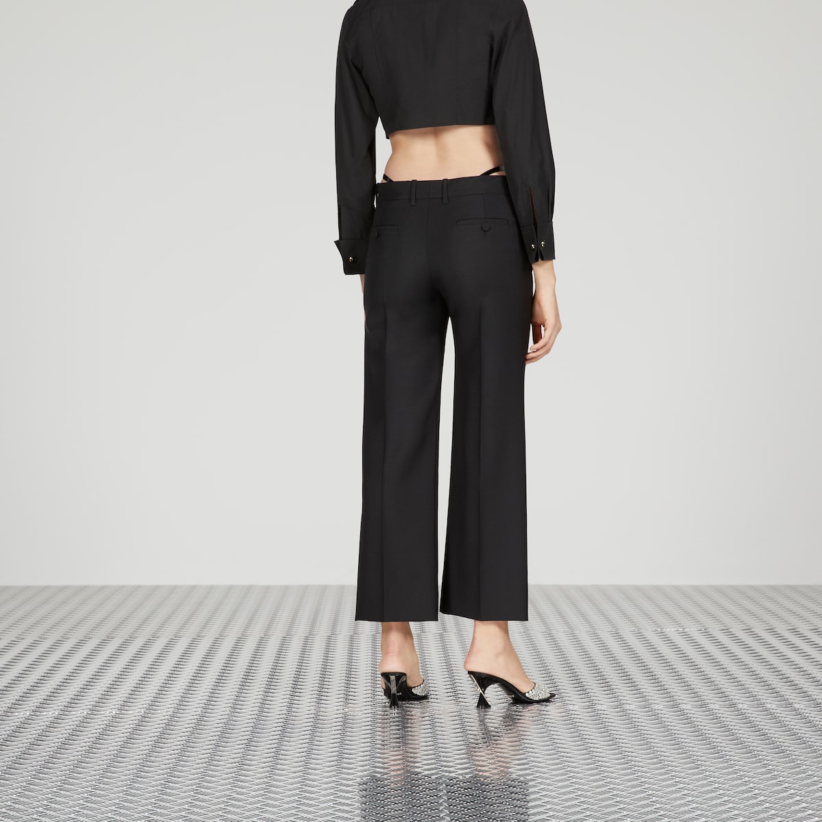Wool mohair pant in black | GUCCI® US