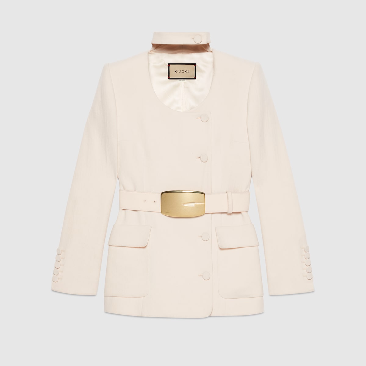 Wool crepe jacket in ivory GUCCI GR