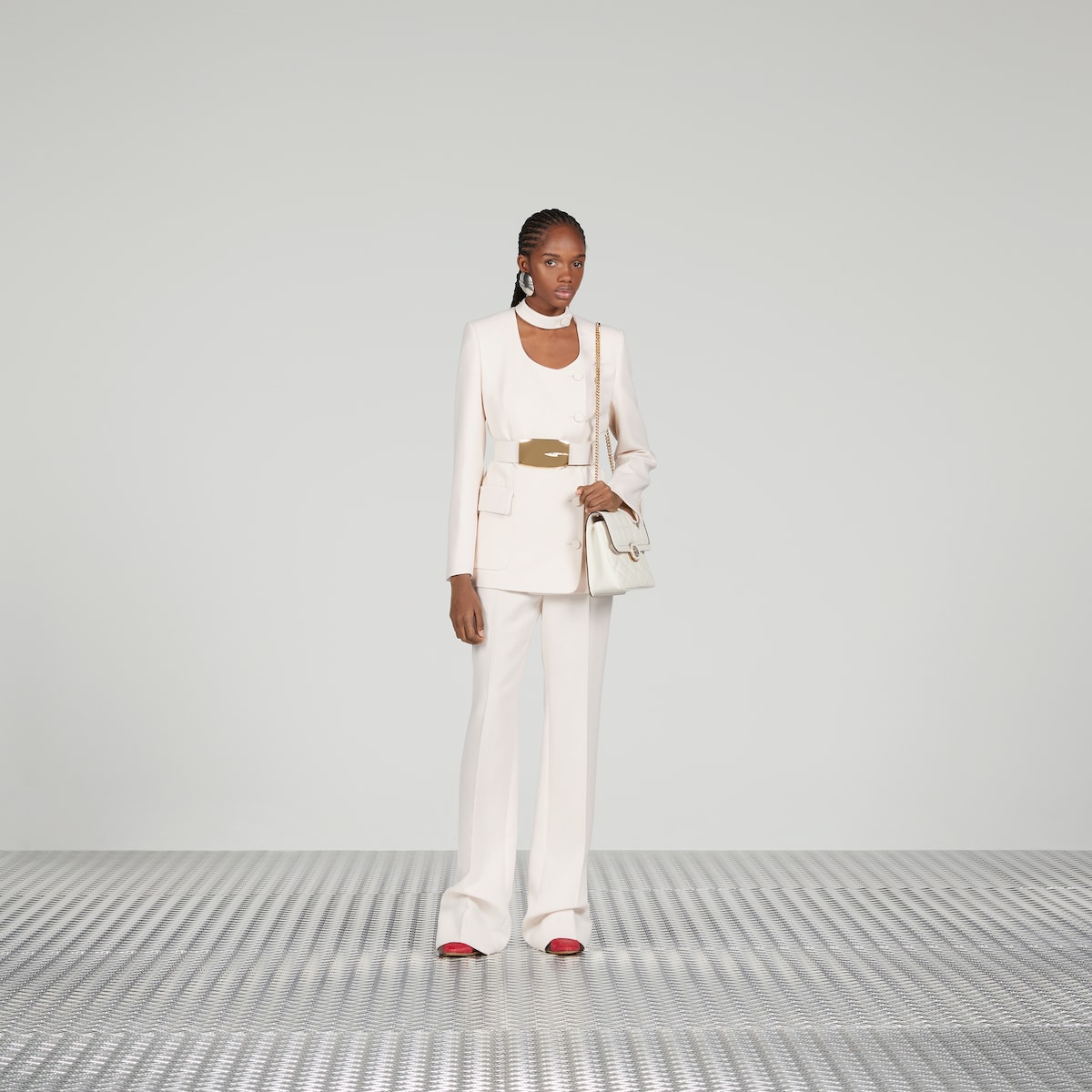 ジャケット GUCCI Cream coloured wool crepe jacket Light Wool Crepe Jacket Granny Cream | The Webster