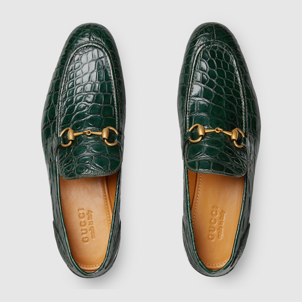 Men s Gucci Jordaan crocodile loafer in green GUCCI US