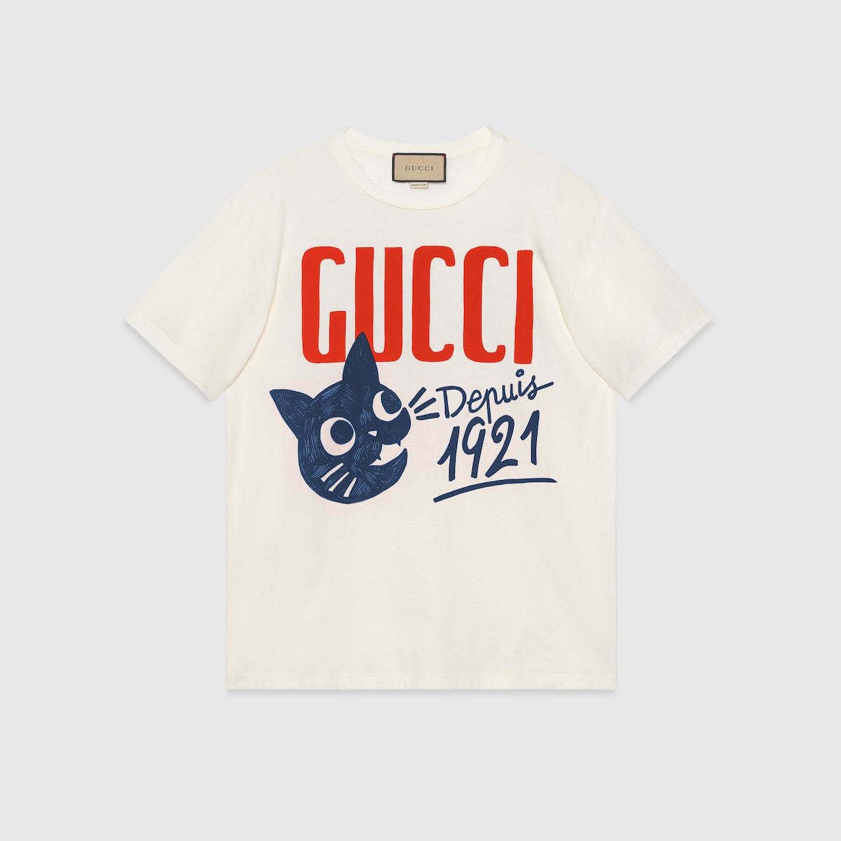 Tshirt à manches longues en jersey de coton en blanc GUCCI® FR