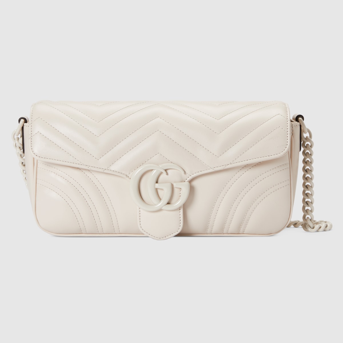 GG Marmont small shoulder bag in white leather | GUCCI® SG